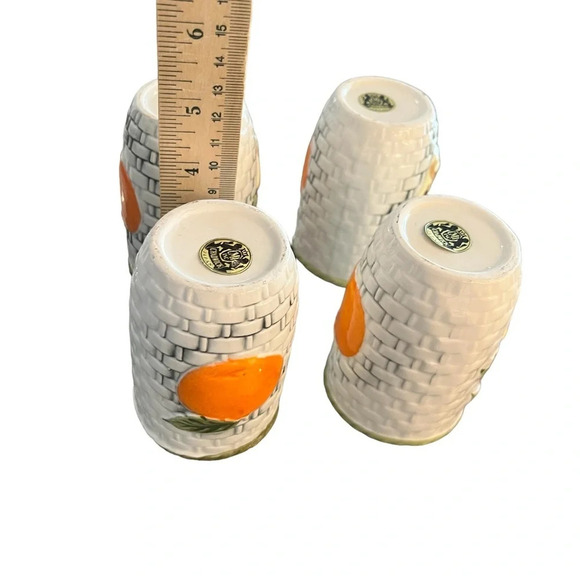 Vintage 1960s Chadwick Japan Basketweave Ceramic Fruit Juice Cups FOUR - Picture 4 of 9